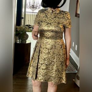 Mulberry Gold Textured Mini Dress